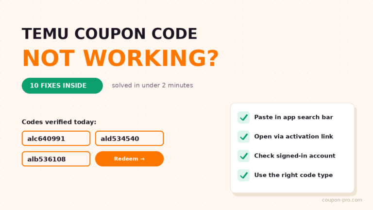 Temu coupon code not working - troubleshooting fixes
