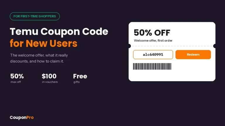 Temu coupon code for new users - welcome offer and first order discount