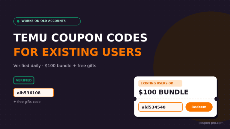 Temu coupon codes for existing users - verified promo codes